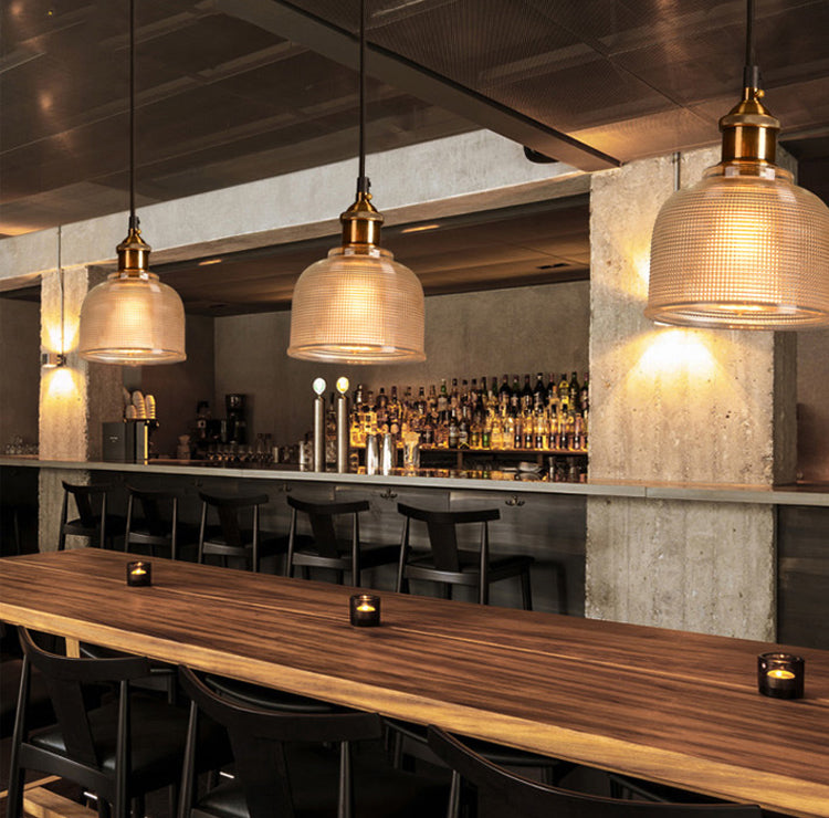 Contemporary Retro Metal Glass Frosted Dome Cap 1-light Pendant Light for Dining Room BulbSquare