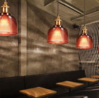 Contemporary Retro Metal Glass Frosted Dome Cap 1-light Pendant Light for Dining Room BulbSquare