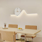 Contemporary Creative Iron Acrylic Line Clock LED Wall Sconce Lamp For Living Room