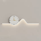 Contemporary Creative Iron Acrylic Line Clock LED Wall Sconce Lamp For Living Room