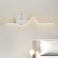 Contemporary Creative Iron Acrylic Line Clock LED Wall Sconce Lamp For Living Room