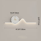 Contemporary Creative Iron Acrylic Line Clock LED Wall Sconce Lamp For Living Room