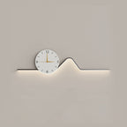 Contemporary Creative Iron Acrylic Line Clock LED Wall Sconce Lamp For Living Room