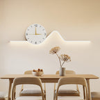 Contemporary Creative Iron Acrylic Line Clock LED Wall Sconce Lamp For Living Room
