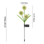Modern Art Deco Solar Waterproof Stainless Steel ABS Copper Wire Dandelion Plant Ball Ground Plug LED Outdoor Light Landscape Lighting For Garden Lumendat