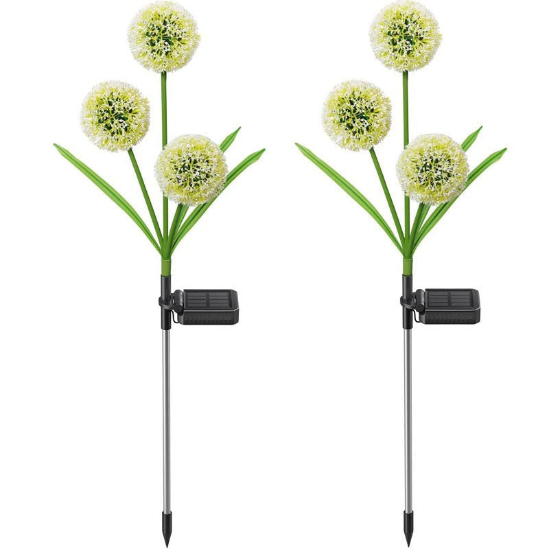 Modern Art Deco Solar Waterproof Stainless Steel ABS Copper Wire Dandelion Plant Ball Ground Plug LED Outdoor Light Landscape Lighting For Garden Lumendat
