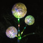 Modern Art Deco Solar Waterproof Stainless Steel ABS Copper Wire Dandelion Plant Ball Ground Plug LED Outdoor Light Landscape Lighting For Garden Lumendat