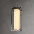 Traditional Chinese Copper Glass Cylinder Carved Auspicious Cloud LED Pendant Light For Bedside