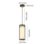 Traditional Chinese Copper Glass Cylinder Carved Auspicious Cloud LED Pendant Light For Bedside