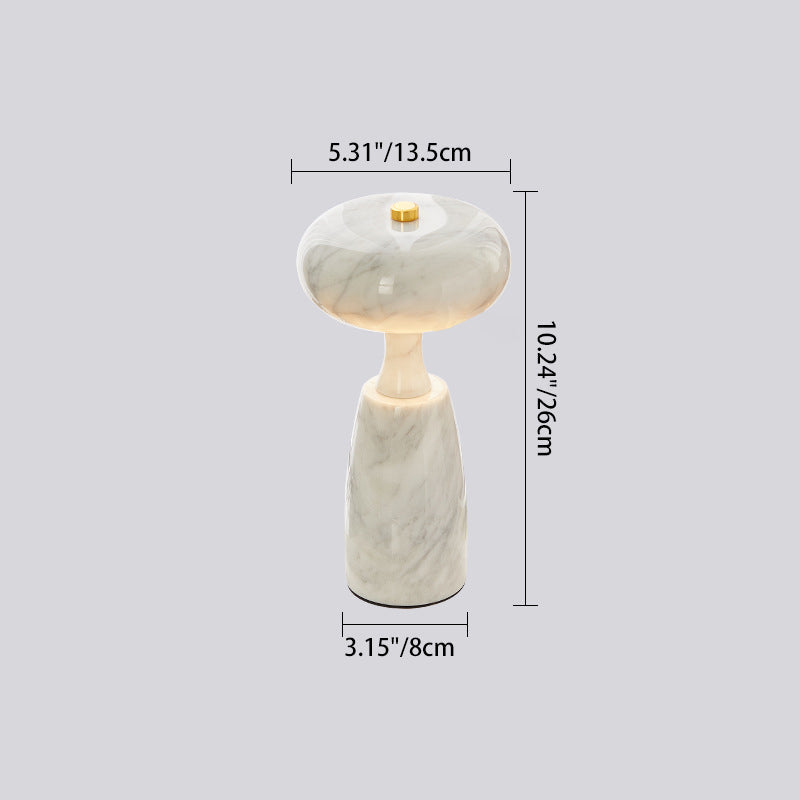 Traditional Japanese Rechargeable Marble Pattern Acrylic Column LED Table Lamp For Bedside Lumendat