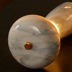 Traditional Japanese Rechargeable Marble Pattern Acrylic Column LED Table Lamp For Bedside Lumendat