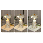 Traditional Japanese Rechargeable Marble Pattern Acrylic Column LED Table Lamp For Bedside Lumendat