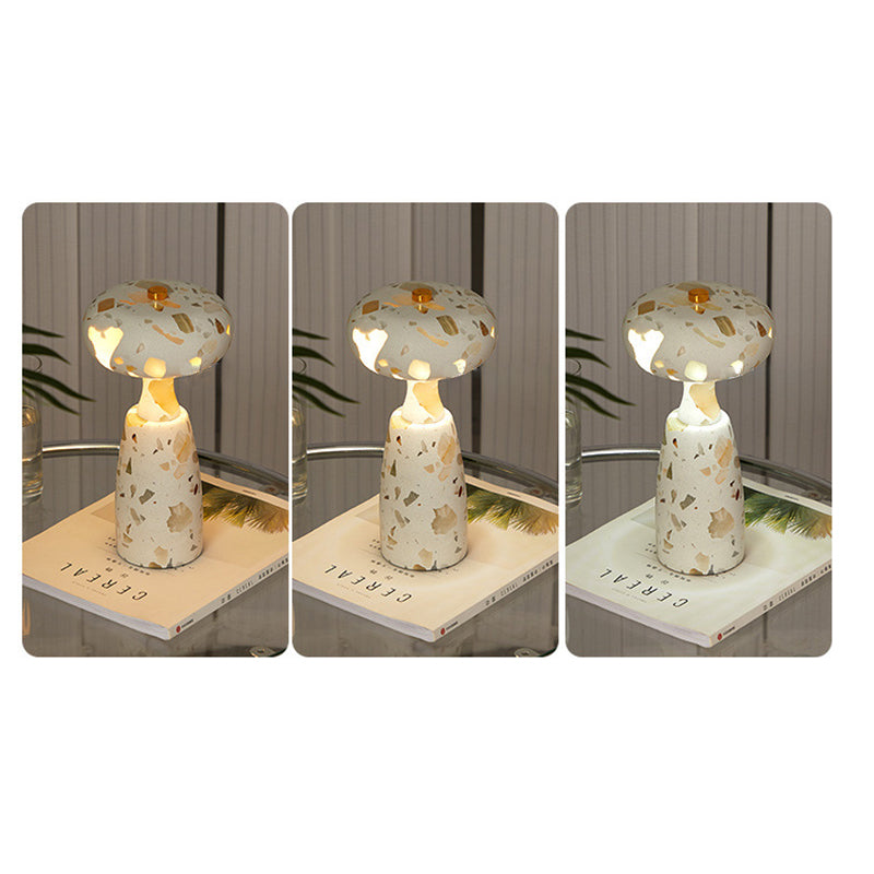 Traditional Japanese Rechargeable Marble Pattern Acrylic Column LED Table Lamp For Bedside Lumendat