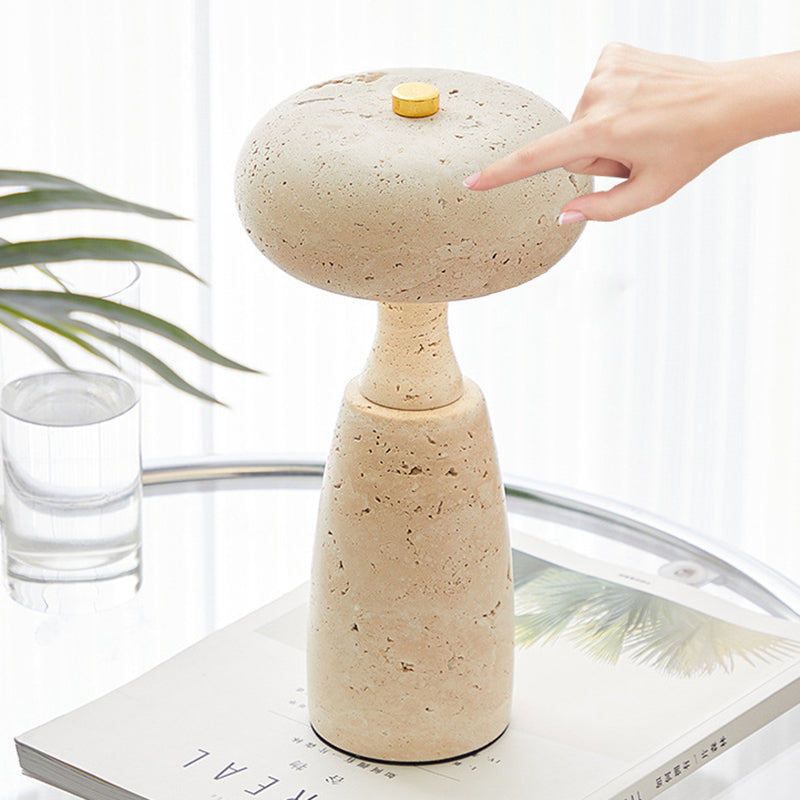 Traditional Japanese Rechargeable Marble Pattern Acrylic Column LED Table Lamp For Bedside Lumendat