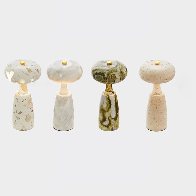 Traditional Japanese Rechargeable Marble Pattern Acrylic Column LED Table Lamp For Bedside Lumendat