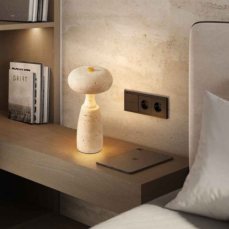 Traditional Japanese Rechargeable Marble Pattern Acrylic Column LED Table Lamp For Bedside Lumendat