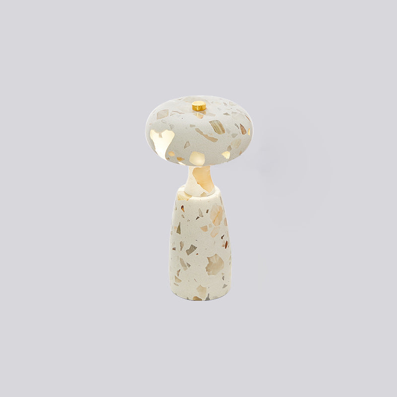 Traditional Japanese Rechargeable Marble Pattern Acrylic Column LED Table Lamp For Bedside Lumendat