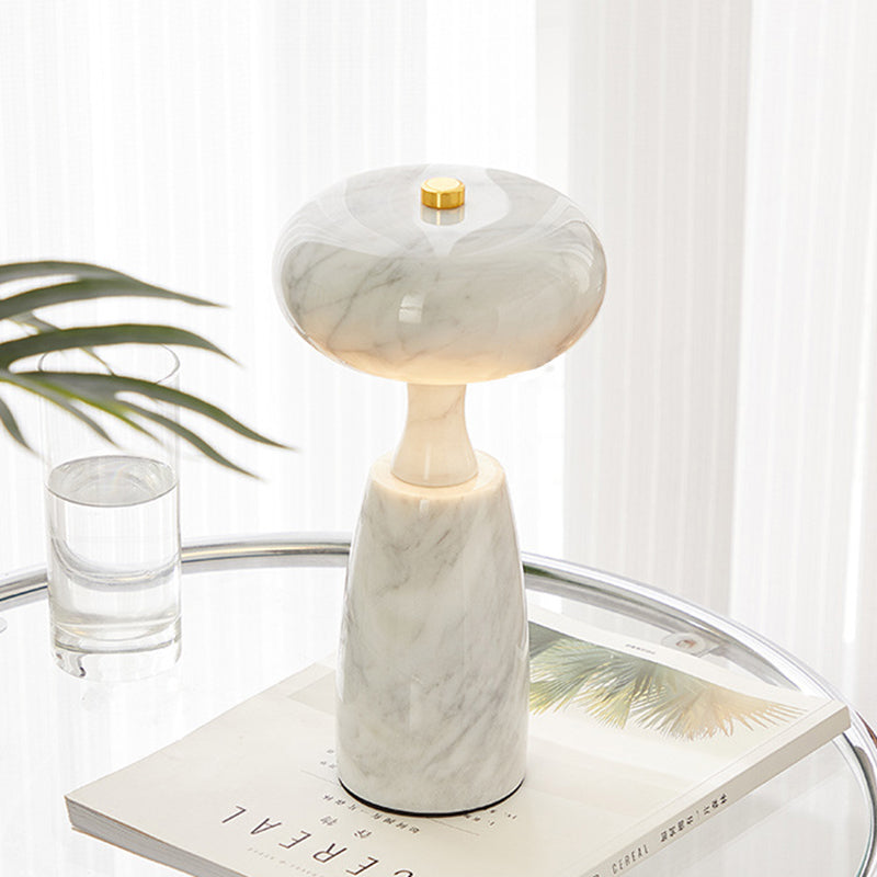Traditional Japanese Rechargeable Marble Pattern Acrylic Column LED Table Lamp For Bedside Lumendat