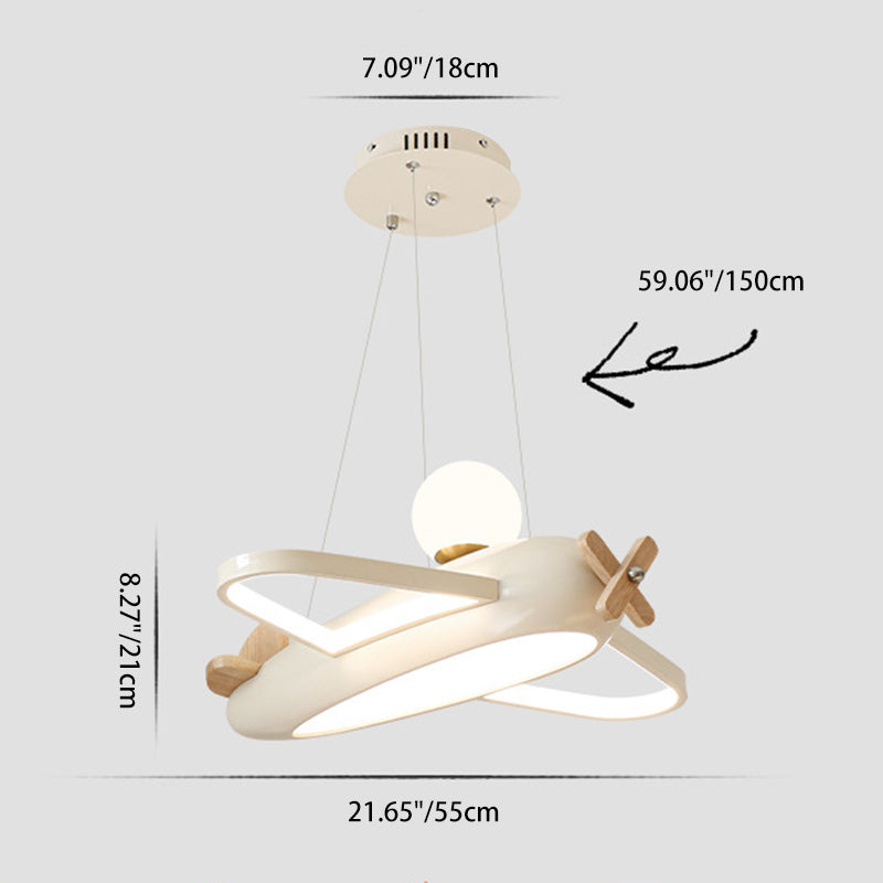 Lumendat Contemporary Creative Kids Aircraft Resin Metal Glass Acrylic LED Chandeliers For Bedroom Lumendat