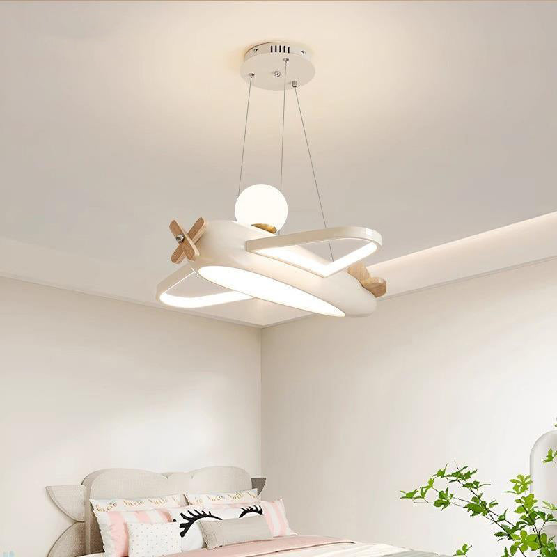 Lumendat Contemporary Creative Kids Aircraft Resin Metal Glass Acrylic LED Chandeliers For Bedroom Lumendat