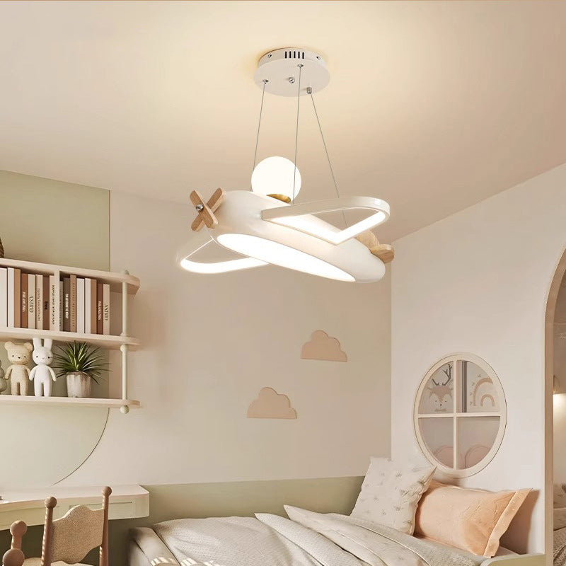 Lumendat Contemporary Creative Kids Aircraft Resin Metal Glass Acrylic LED Chandeliers For Bedroom Lumendat