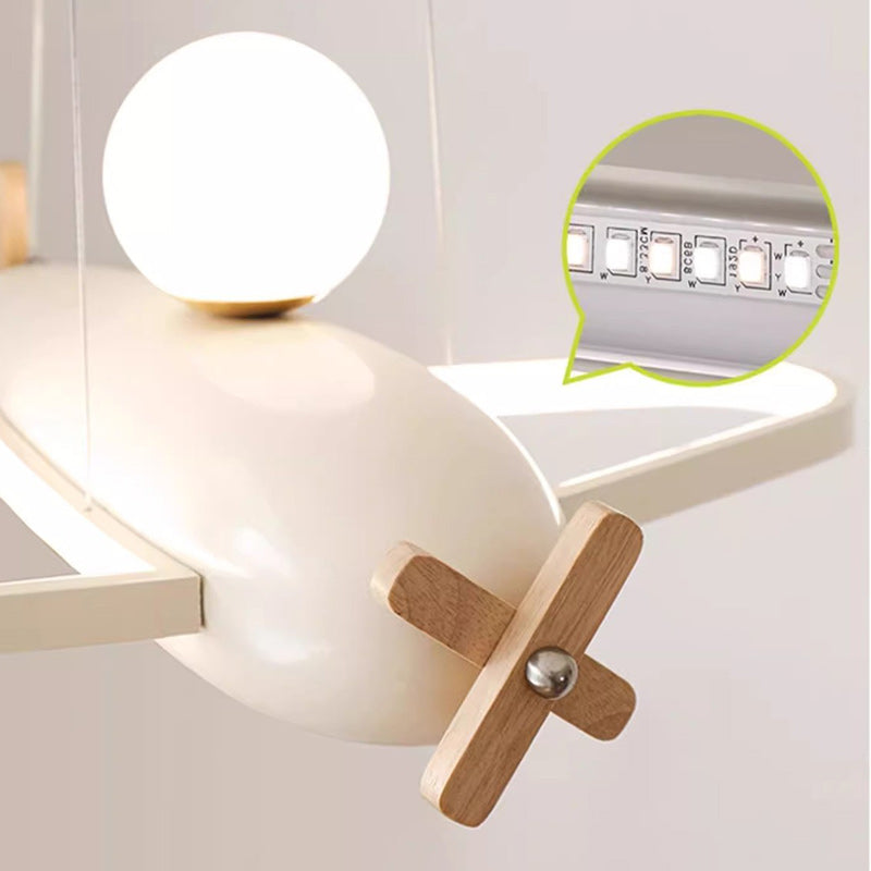 Lumendat Contemporary Creative Kids Aircraft Resin Metal Glass Acrylic LED Chandeliers For Bedroom Lumendat