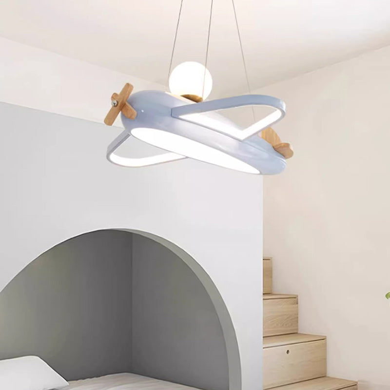 Lumendat Contemporary Creative Kids Aircraft Resin Metal Glass Acrylic LED Chandeliers For Bedroom Lumendat