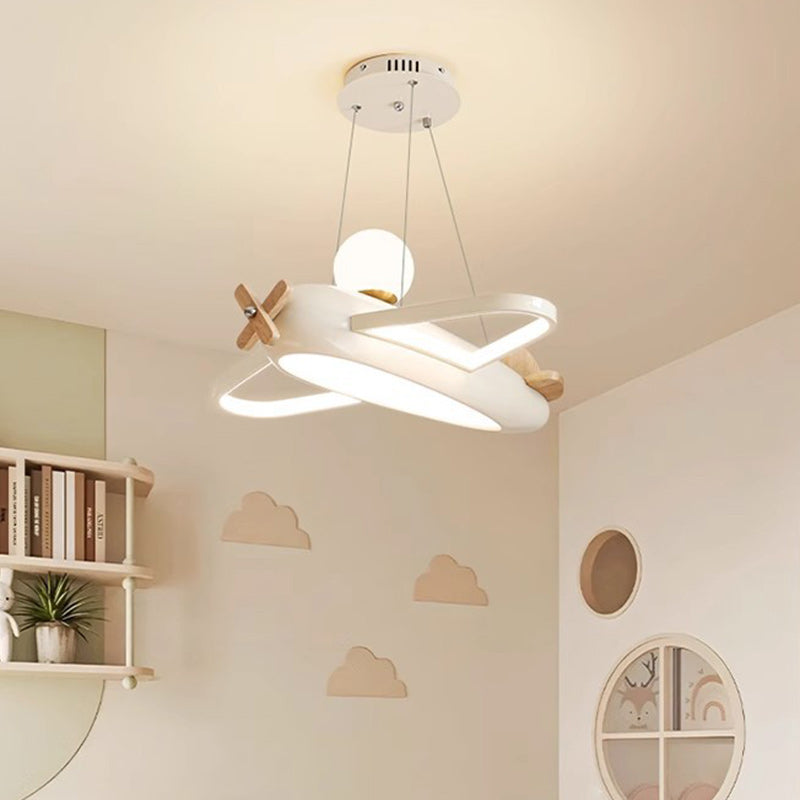 Lumendat Contemporary Creative Kids Aircraft Resin Metal Glass Acrylic LED Chandeliers For Bedroom Lumendat
