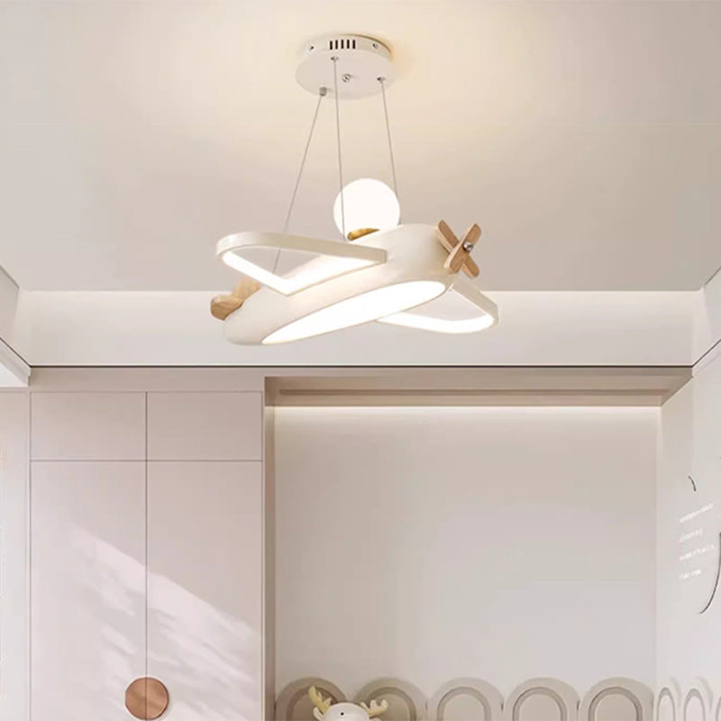 Lumendat Contemporary Creative Kids Aircraft Resin Metal Glass Acrylic LED Chandeliers For Bedroom Lumendat