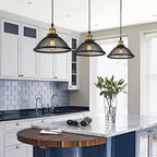 Contemporary Industrial Iron Conic Cage 1-Light Pendant Light For Dining Room
