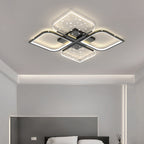 Contemporary Nordic Aluminum Iron Acrylic Four Leaf Clover Starry Star LED Semi-Flush Mount Ceiling Light For Bedroom