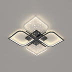 Contemporary Nordic Aluminum Iron Acrylic Four Leaf Clover Starry Star LED Semi-Flush Mount Ceiling Light For Bedroom