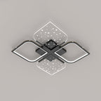 Contemporary Nordic Aluminum Iron Acrylic Four Leaf Clover Starry Star LED Semi-Flush Mount Ceiling Light For Bedroom