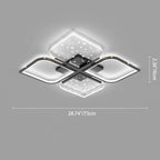 Contemporary Nordic Aluminum Iron Acrylic Four Leaf Clover Starry Star LED Semi-Flush Mount Ceiling Light For Bedroom
