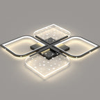 Contemporary Nordic Aluminum Iron Acrylic Four Leaf Clover Starry Star LED Semi-Flush Mount Ceiling Light For Bedroom