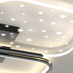 Contemporary Nordic Aluminum Iron Acrylic Four Leaf Clover Starry Star LED Semi-Flush Mount Ceiling Light For Bedroom