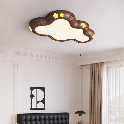 Contemporary Scandinavian Kids Cloud Iron Acrylic LED Flush Mount Ceiling Light For Bedroom