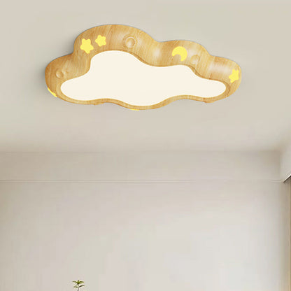 Contemporary Scandinavian Kids Cloud Iron Acrylic LED Flush Mount Ceiling Light For Bedroom