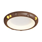 Contemporary Retro Kids Round Star Iron Acrylic LED Flush Mount Ceiling Light For Bedroom
