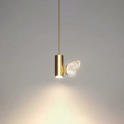 Contemporary Nordic Iron Aluminum Acrylic Cylinder Butterfly LED Pendant Light for Bedside