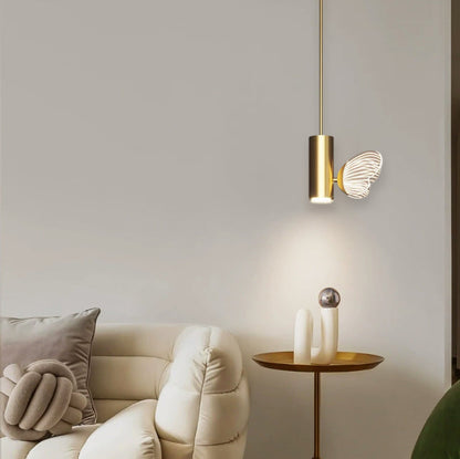 Contemporary Nordic Iron Aluminum Acrylic Cylinder Butterfly LED Pendant Light for Bedside