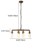 Contemporary Industrial Iron Water Pipe 6-light Chandeliers for Dining Room Lumendat