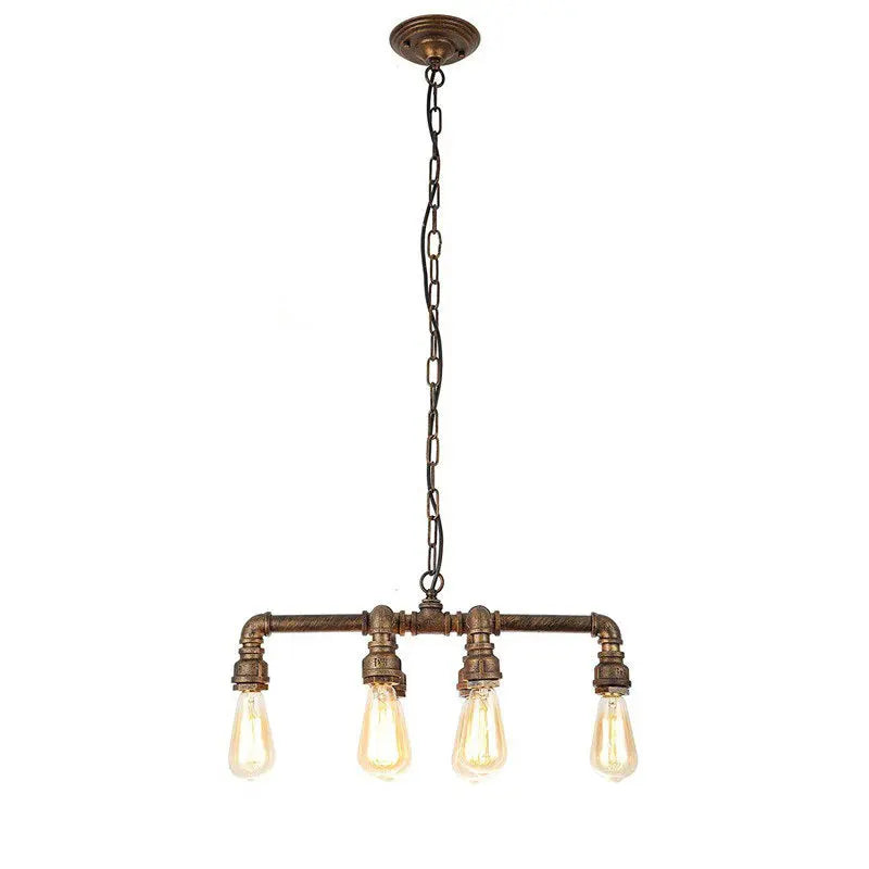 Contemporary Industrial Iron Water Pipe 6-light Chandeliers for Dining Room Lumendat