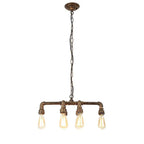 Contemporary Industrial Iron Water Pipe 6-light Chandeliers for Dining Room Lumendat