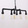 Contemporary Industrial Iron Water Pipe 6-light Chandeliers for Dining Room Lumendat