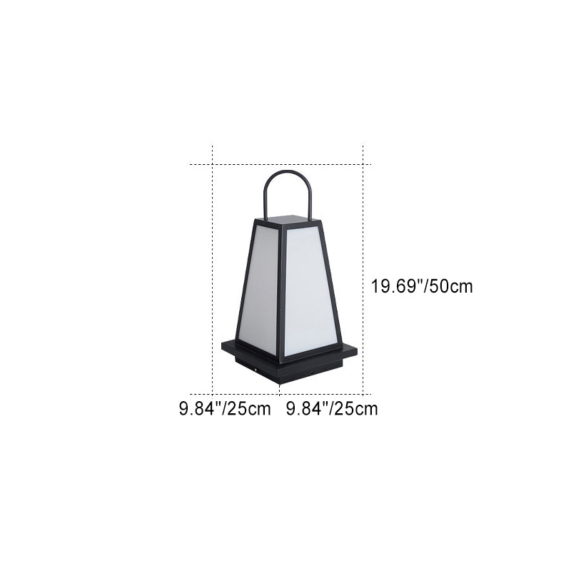 Traditional Japanese Solar Waterproof Stainless Steel Acrylic Trapezoidal Honeycombed Lantern LED Outdoor Light Landscape Lighting For Garden Lumendat