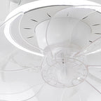 Contemporary Nordic Iron PVC Cotton Pumpkin 6/8/10 Light Semi-Flush Mount Ceiling Fan Light For Bedroom