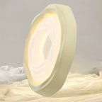 Contemporary Scandinavian Iron PE HIPS Round Cookie Texture LED Flush Mount Ceiling Light For Bedroom