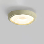 Contemporary Scandinavian Iron PE HIPS Round Cookie Texture LED Flush Mount Ceiling Light For Bedroom
