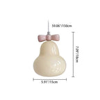 Traditional French Iron Ceramic Glass Gourd Pear Bow Tie 1-Light Pendant Light For Bedside